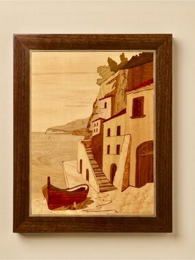 Genuine Italian inlaid woodwork Art